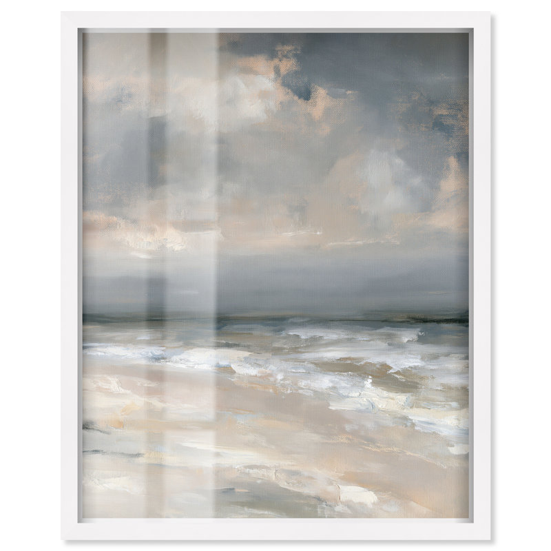 Décoration murale bord de mer Fading Coast I, H 62 po x l 50 po, Cadre blanc