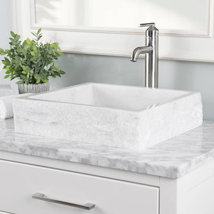 Chevington Asher Marble Rectangular Vessel Sink 15.35'' Marble Rectangular Bathroom Sink