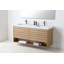 Meuble-lavabo en contreplaqué de chêne naturel avec plateau en pierre reconstituée 60 po Maumelle-102051224-102051225