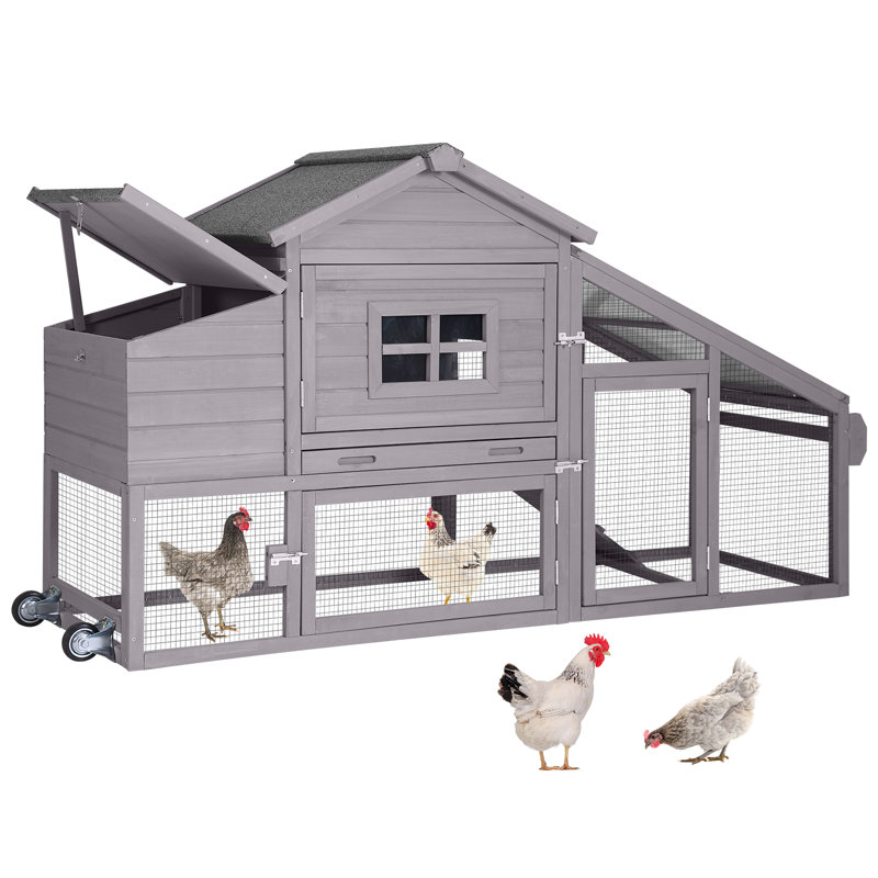  Poulailler en bois, cage extérieure pour grands lapins / lapins, cage pour petits animaux (gris), Gris