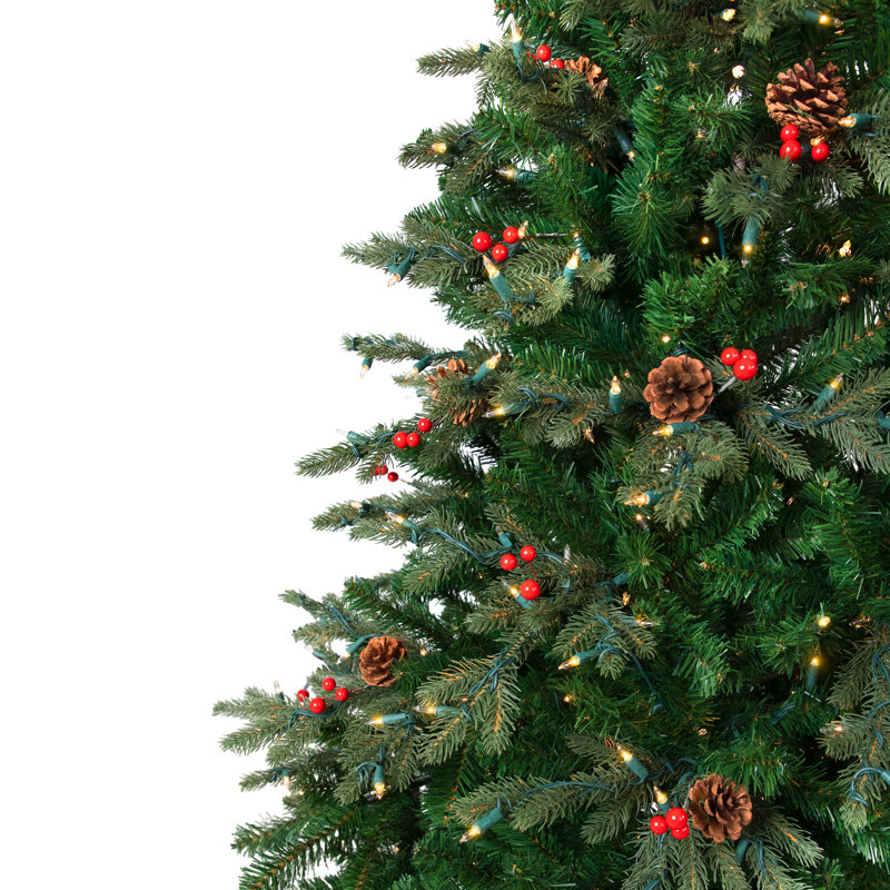 Artificial Cedar Christmas Tree with Lights, 7'5"