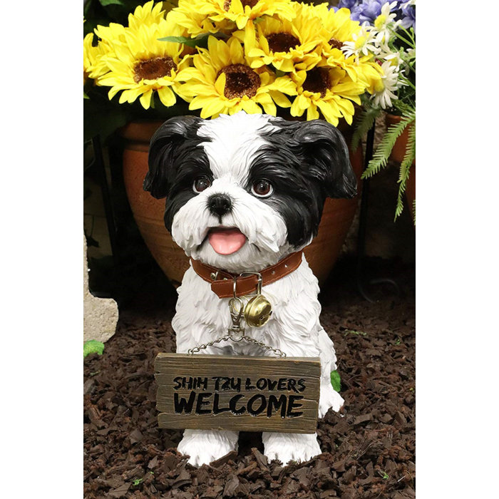Latitude Run® Adorable Lifelike Panting Shih Tzu Toy Dog Breed with