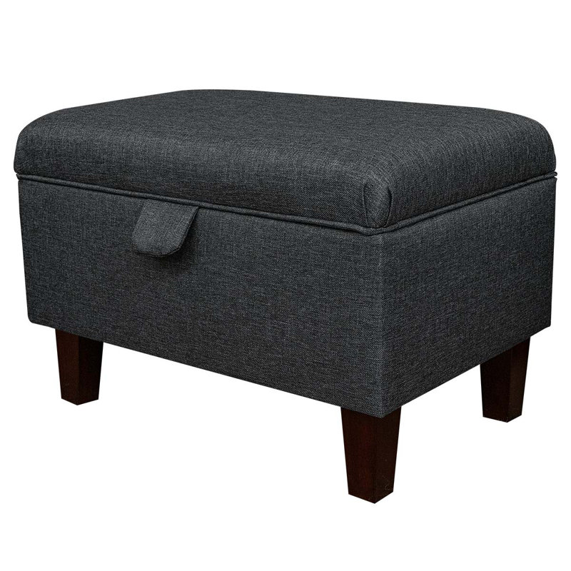 50cm Wide Rectangle Solid Colour Footstool Ottoman with Storage