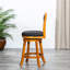 Tabouret de bar de 30 po avec finition naturelle et coussin de siège en tissu gris anthracite pour plus de confort-118039522-118039519
