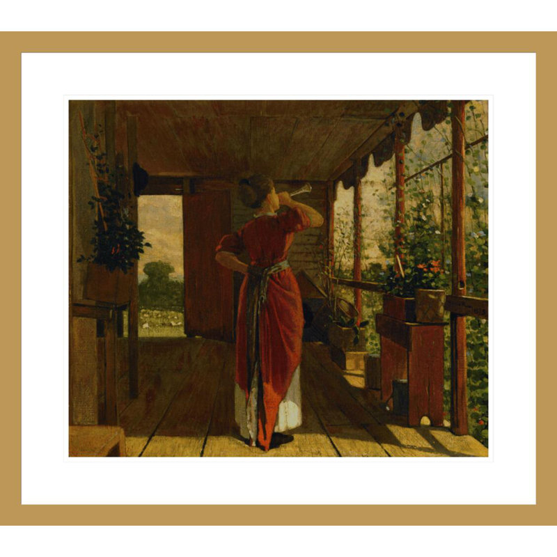 «The Dinner Horn» par Winslow Homer, impression giclée sur cadre, H 23,5 po x l 26,48 po