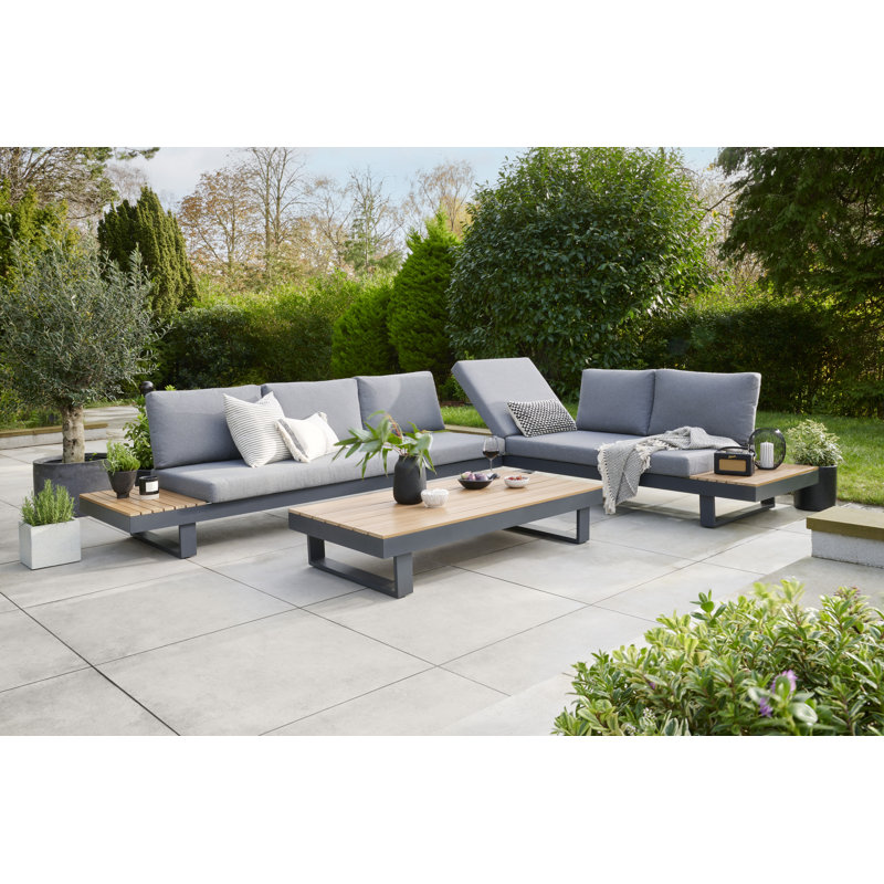 Nabiha - Easton Large Corner Set with Sun Recliner and Cushions