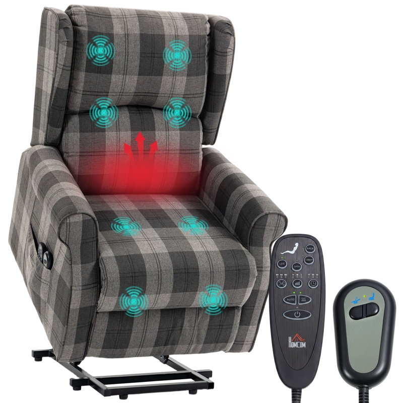 HOMCOM Power Lift Recliner Chair with Massage and Heat, Grey