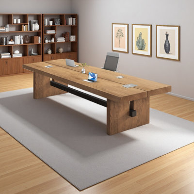 Rectangular solid wood office table