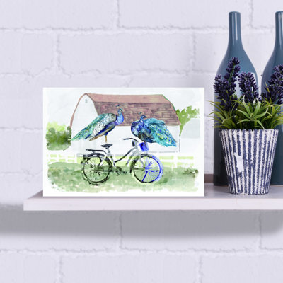 Art mural contemporain fantaisiste, campagne, paon