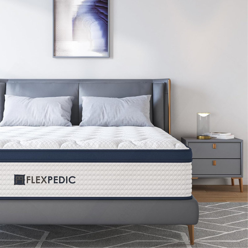Matelas pour grand lit 10 po, matelas en mousse à mémoire de forme hybride avec espace coton pour un sommeil serré, matelas à fermeté moyenne ferme avec soutien plus fort, isolement des mouvements et soulagement de la pression