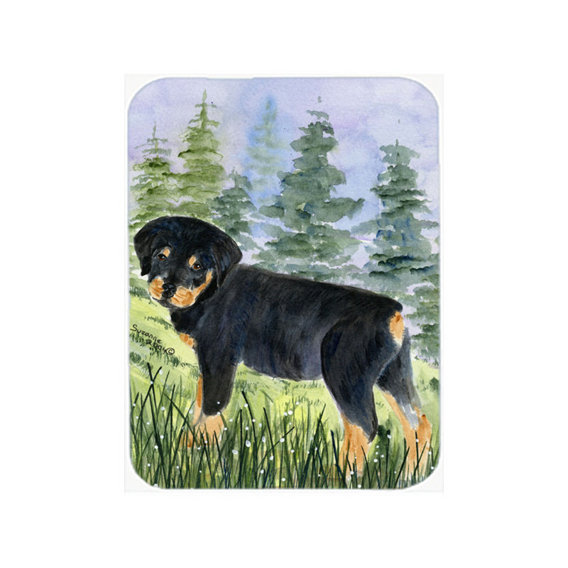 Planche à découper en verre à dossier tête de Winston porter Rottweiler