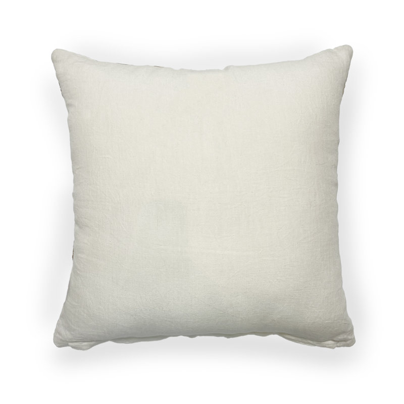 Coussin décoratif en velours Venice Venice, Ivoire / taupe