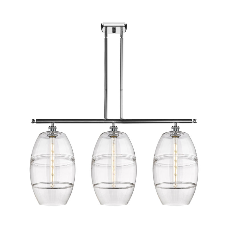 Dundrod 3 - Light Kitchen Island Pendant, Clear, Polished Chrome
