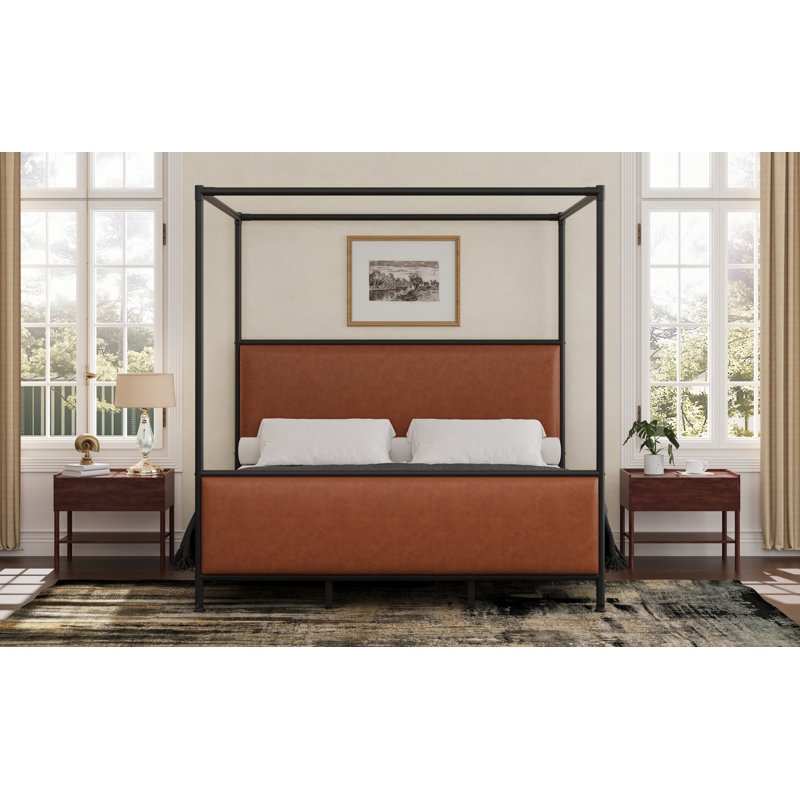 Vertis Canopy Bed Frame With PU Upholstered Headboard