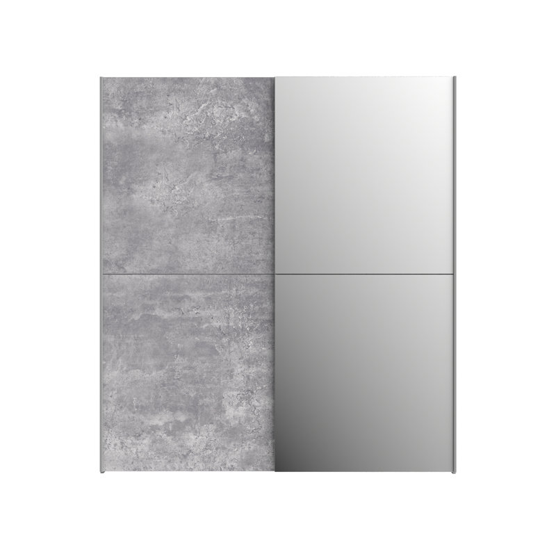 Alfaro 2 Door Manufactured Wood Wardrobe, Light Gray