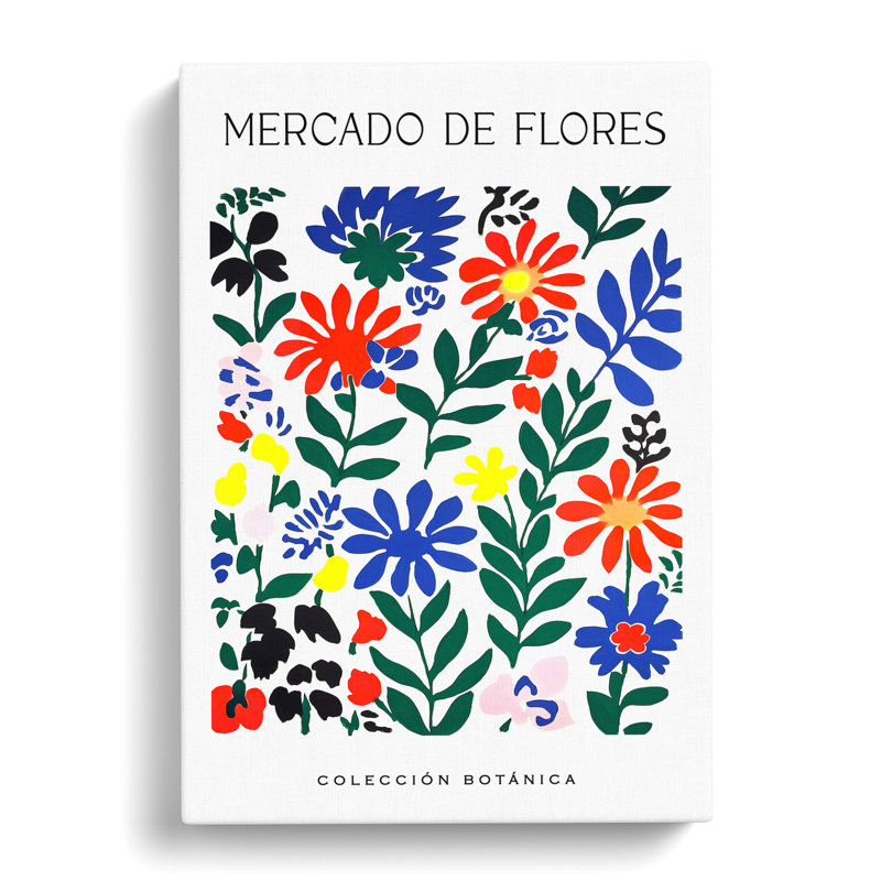 Botanical Flower Market Exhibition No.8 - Wrapped Canvas