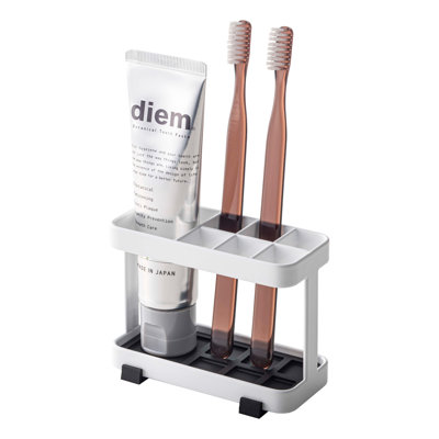 Tower Yamazaki Home Toothbrush And Toothpaste Holder For Bathroom Countertop, Steel, Water Resistant