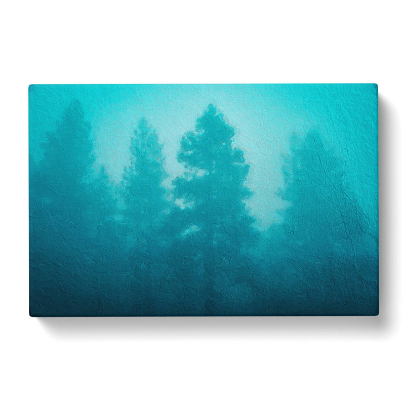 Teal Blue Forest in Abstract - Wrapped Canvas, 35cm H x 50cm W x 3cm D
