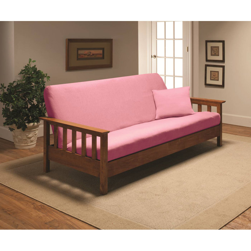 Housse pour futon à coussins carrés/rectangulaires, Rose