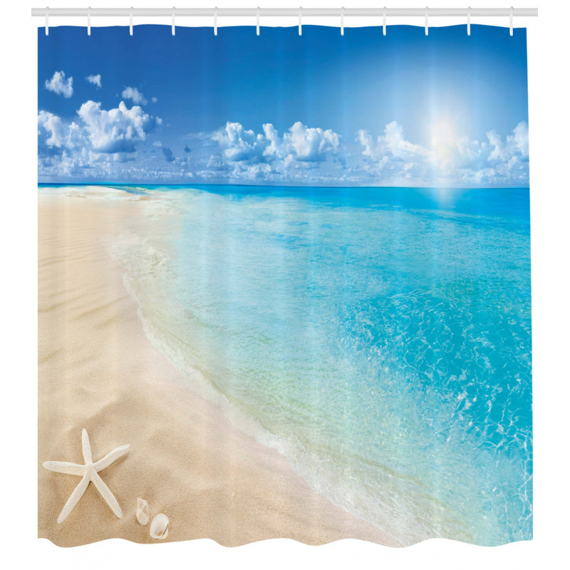 Shower Curtain with Hooks Included, 84" H x 69" W