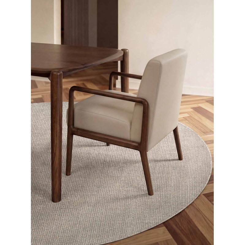 Dewit Wool Hand Woven Area Rug, White, Round 200 cm