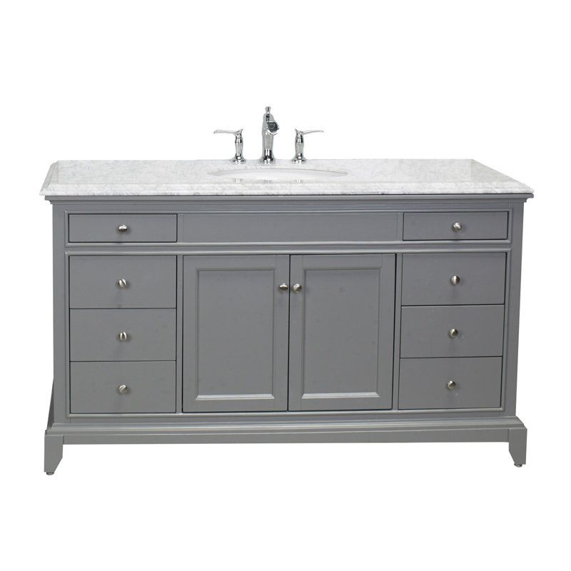 Elite Stamford 60" Single Bathroom Vanity Set, Gray
