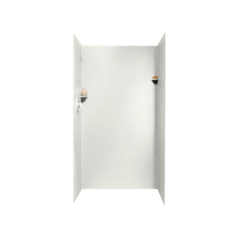 36'' W 36'' D 72'' H Glue Up Solid Surface Wall, Bisque