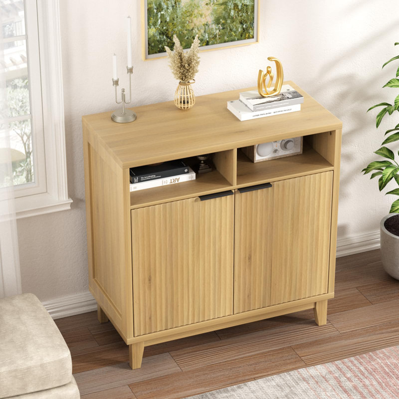 Buffet avec rangement et tablettes réglables, Érable