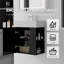 Meuble-lavabo flottant 21,6 po avec lavabo, porte à fermeture en douceur, évier en céramique, contreplaqué, noir-132048678