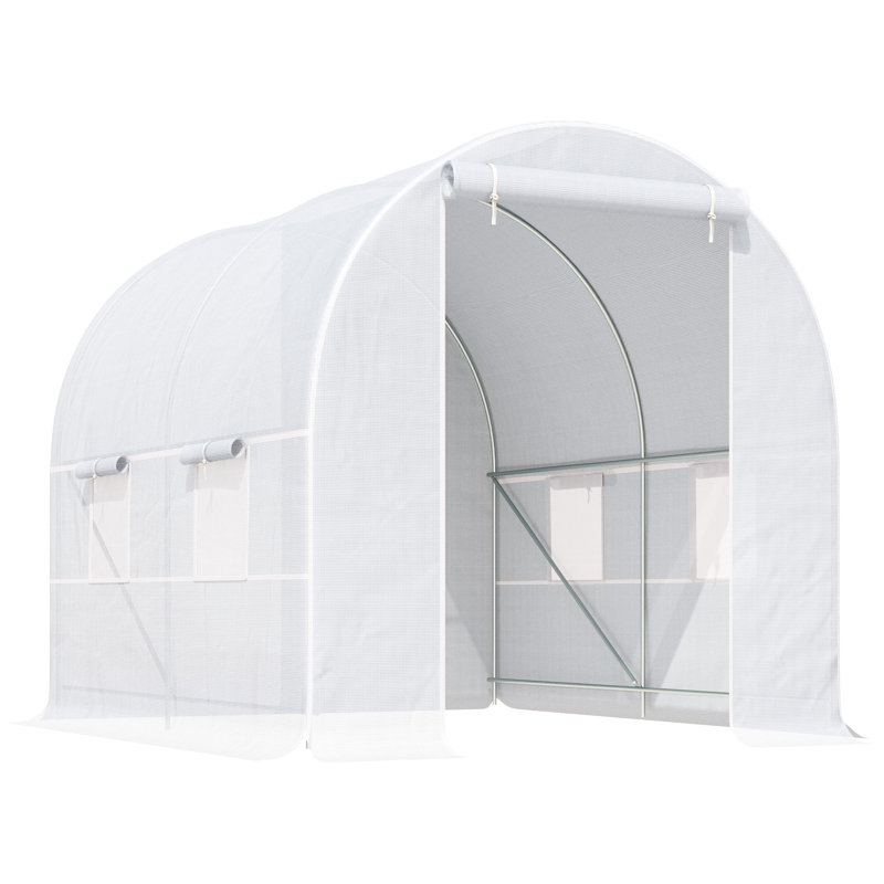 Lorin Walk-In Polytunnel Greenhouse With Galvanised Steel Frame And UV Protection Cover
