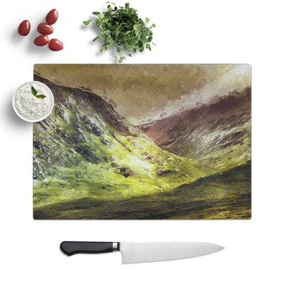 Tempered Glass Mountains of Glencoe in Scotland Chopping Board