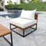 Horsforth Powder Coated Steel Outdoor Armless Lounge Chair