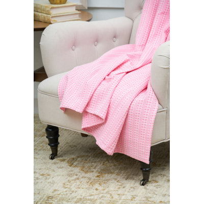 Textured Cotton Waffle Throw