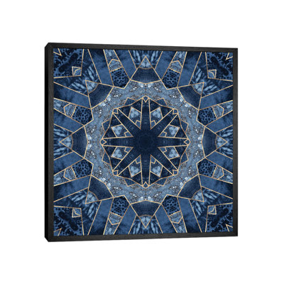 Geometric Blue Mandala - Print on Canvas