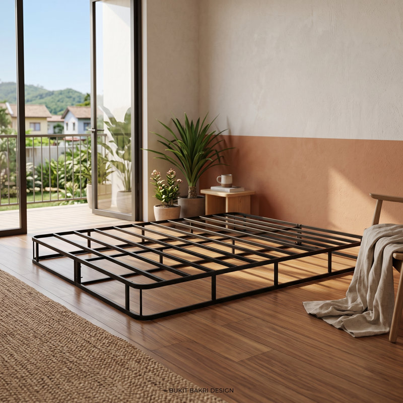 Brambory Twin 8" Quad-Fold Instant Setup Metal Box Spring, Twin