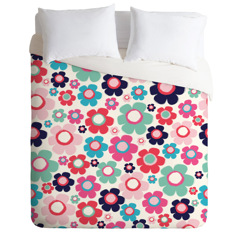 Ensemble de housse de couette fleurs, Housse de couette pour grand lit et 2 taies décor