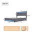 Estella Linen Upholstered Bed With LED Lights, USB Ports & 4 Drawers-1496149292