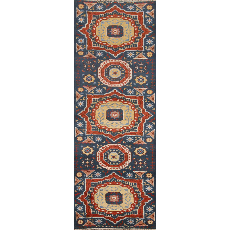 Tapis de couloir oriental bleu 3x8