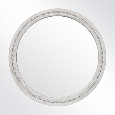 Solid Wood Round Decorative Wall Mirror