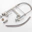 Robinet de cuisine moderne à poignée unique pour eau chaude et froide - Nickel brossé avec douchette extractible pour usage professionnel