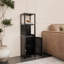 52 po de hauteur, noir, solution de rangement mince, petits coins, salle de bain, chambre à coucher, garde-manger, 2 tablettes ouvertes, buanderie,