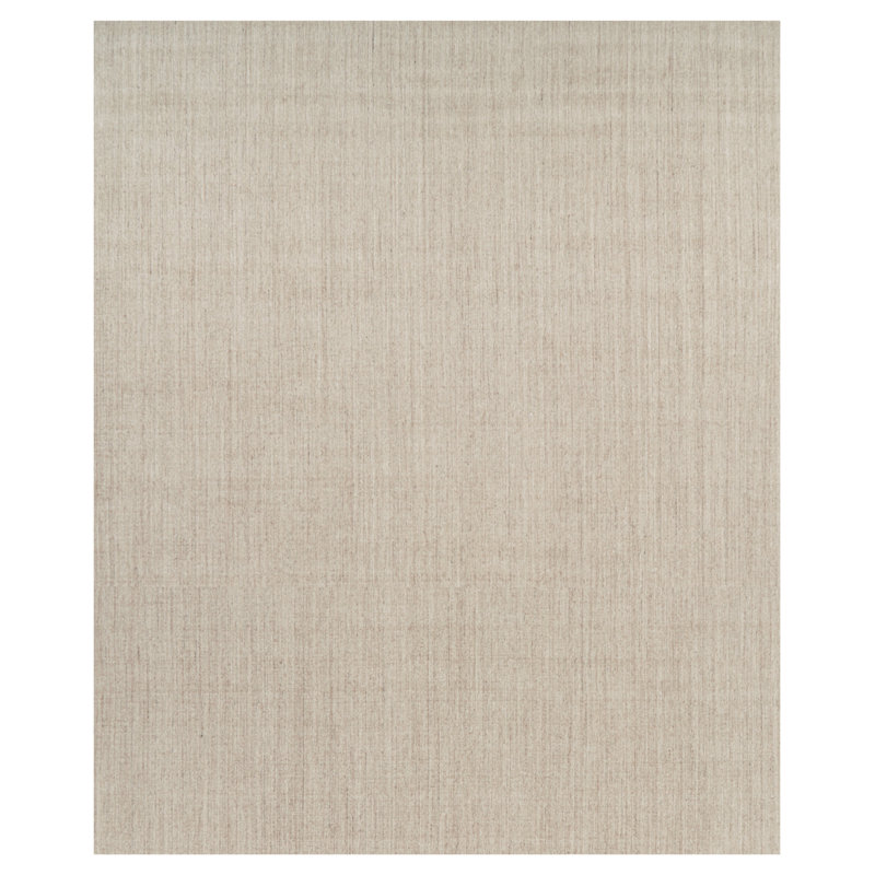 Textural Hand Knotted Wool Striped Area Rug