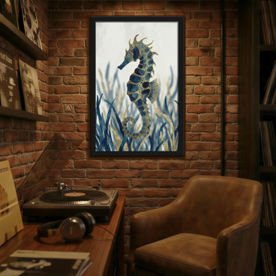Animals Seahorse With Blue And Gold Accents
