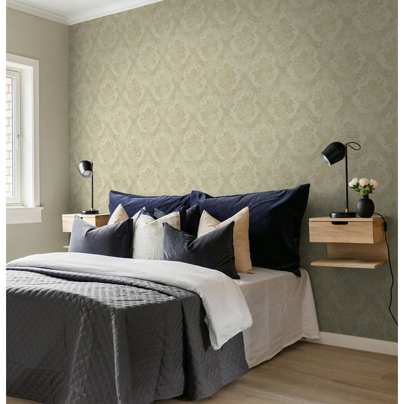 Papier peint Seabrook Designs Chateau, Kaki métallique