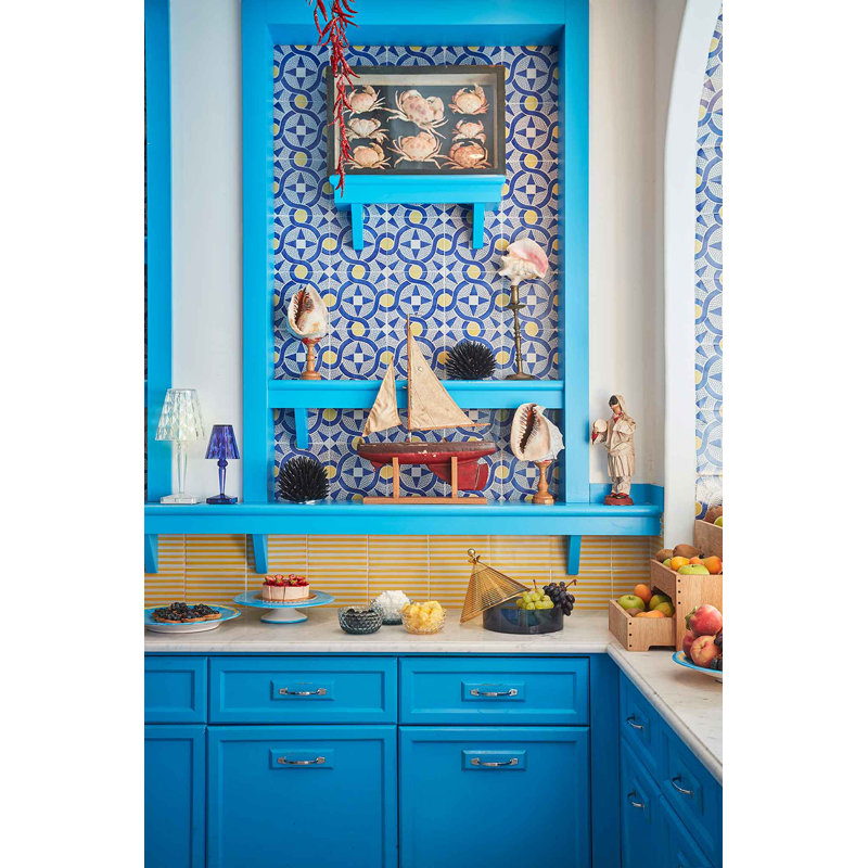 Trullo Decorative Box, Yellow/Blue