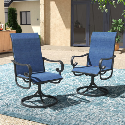 Chaises de patio pivotantes en textilène