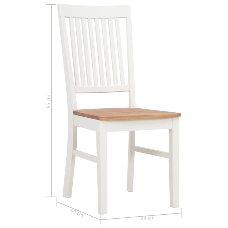 Manneville 44cm H Side Chair, White/Brown