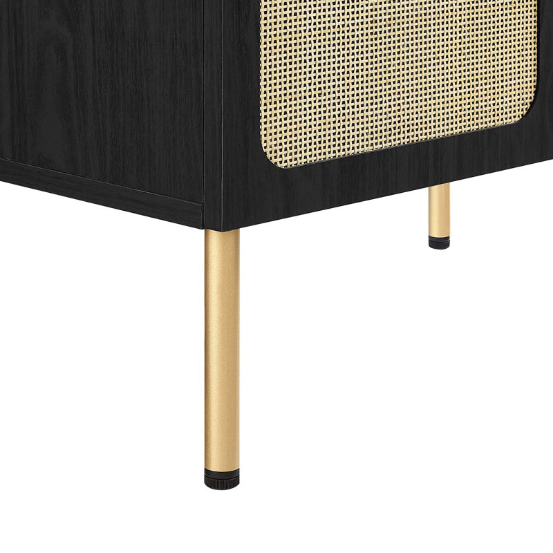 Chaucer Black and Gold 30'' Single Bathroom Vanity with White Ceramic Top