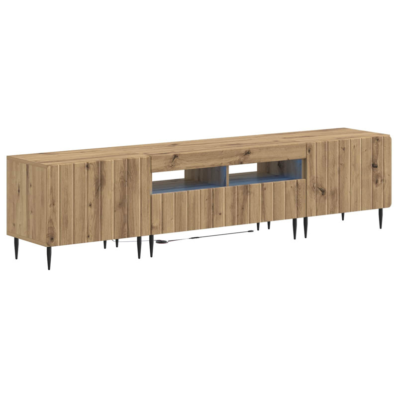 TV Stand, 43cm H x 178cm W x 35cm D, Artisan Oak