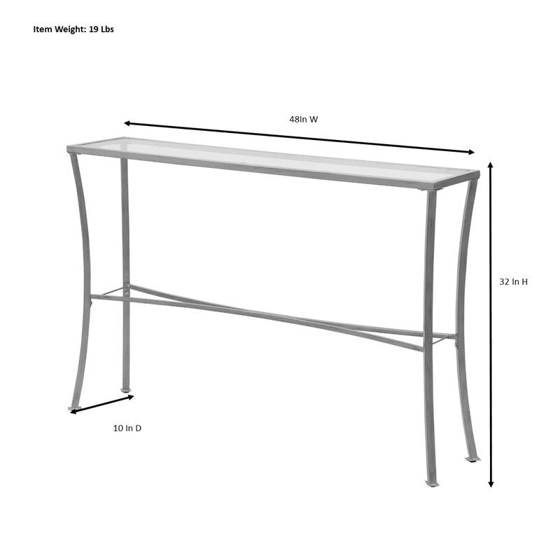 Paeton 48'' Glass Top Console Table